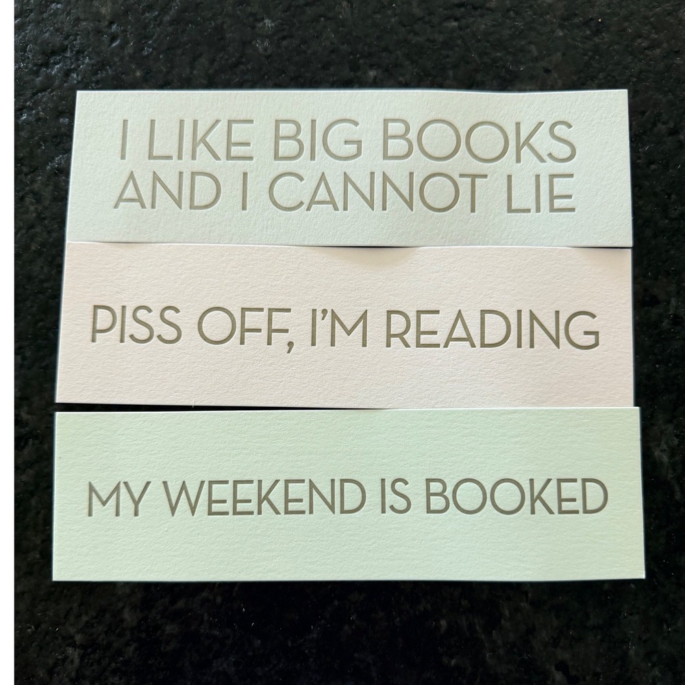 Letterpress PDX Bookmarks Set of 3 Funny Sarcastic Book Lover Gift